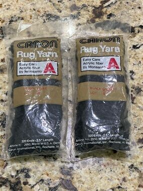Caron Black Rug Yarn - 2 Pack